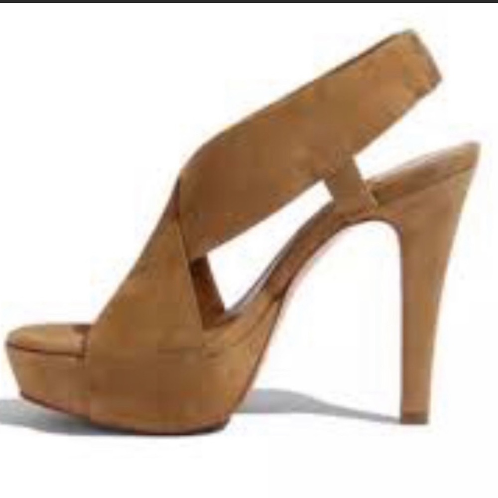 DIANE VON FURSTENBERG Zia Tan Suede Slingback Platform